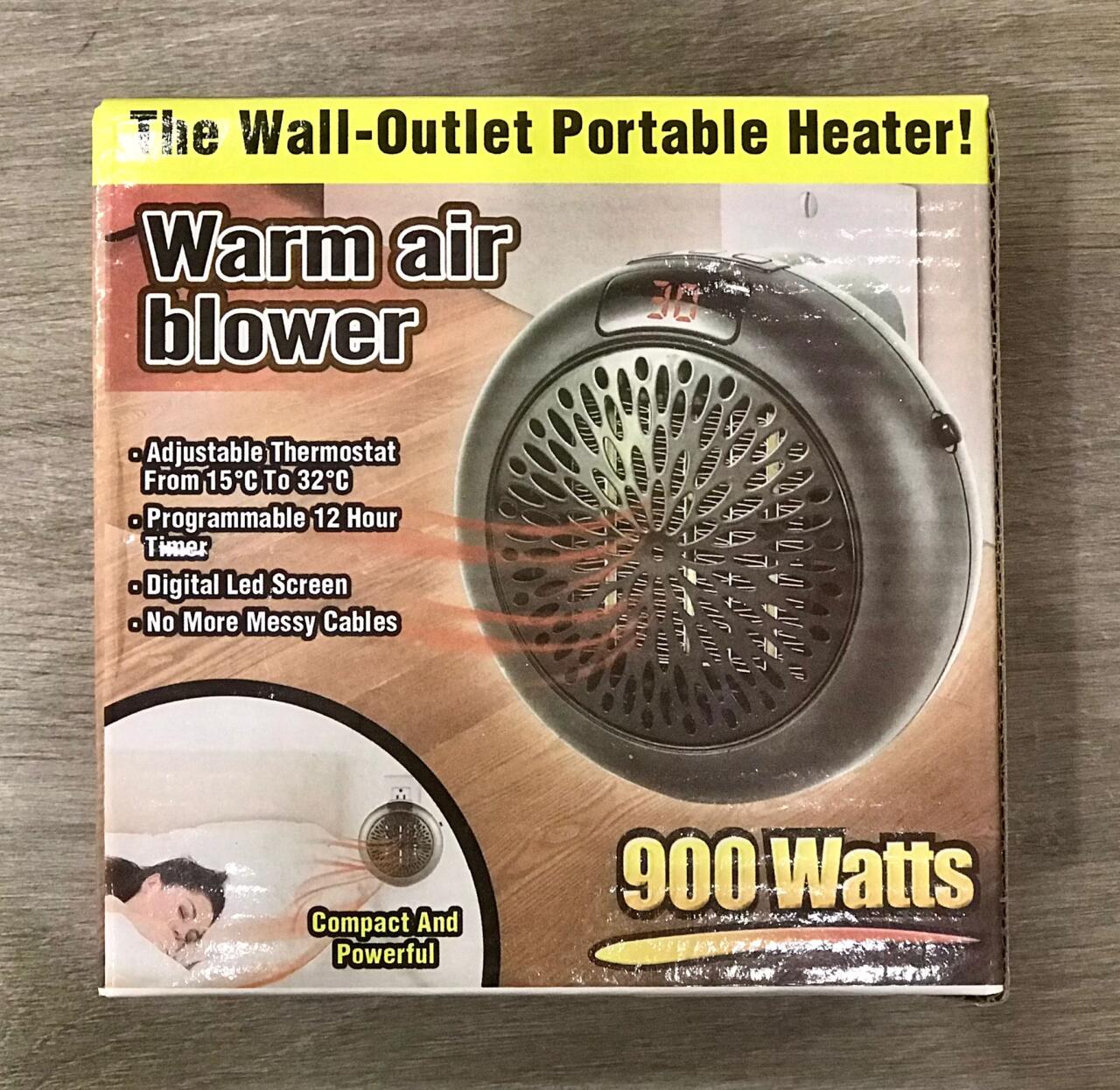 Calefactor Portátil 900W - Compacto, Silencioso y Eficiente