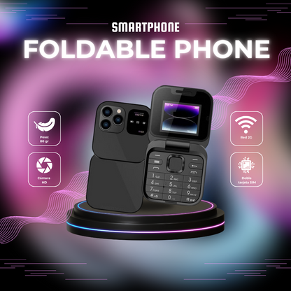 Teléfono Móvil Plegable I18 Pro – Compacto, tapa y cámara HD