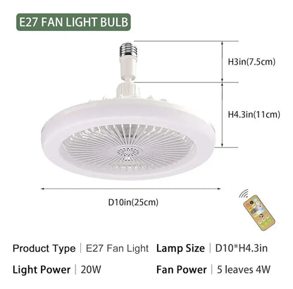 Lámpara y Ventilador de Techo 2 en 1 LED – Control remoto y estilo moderno