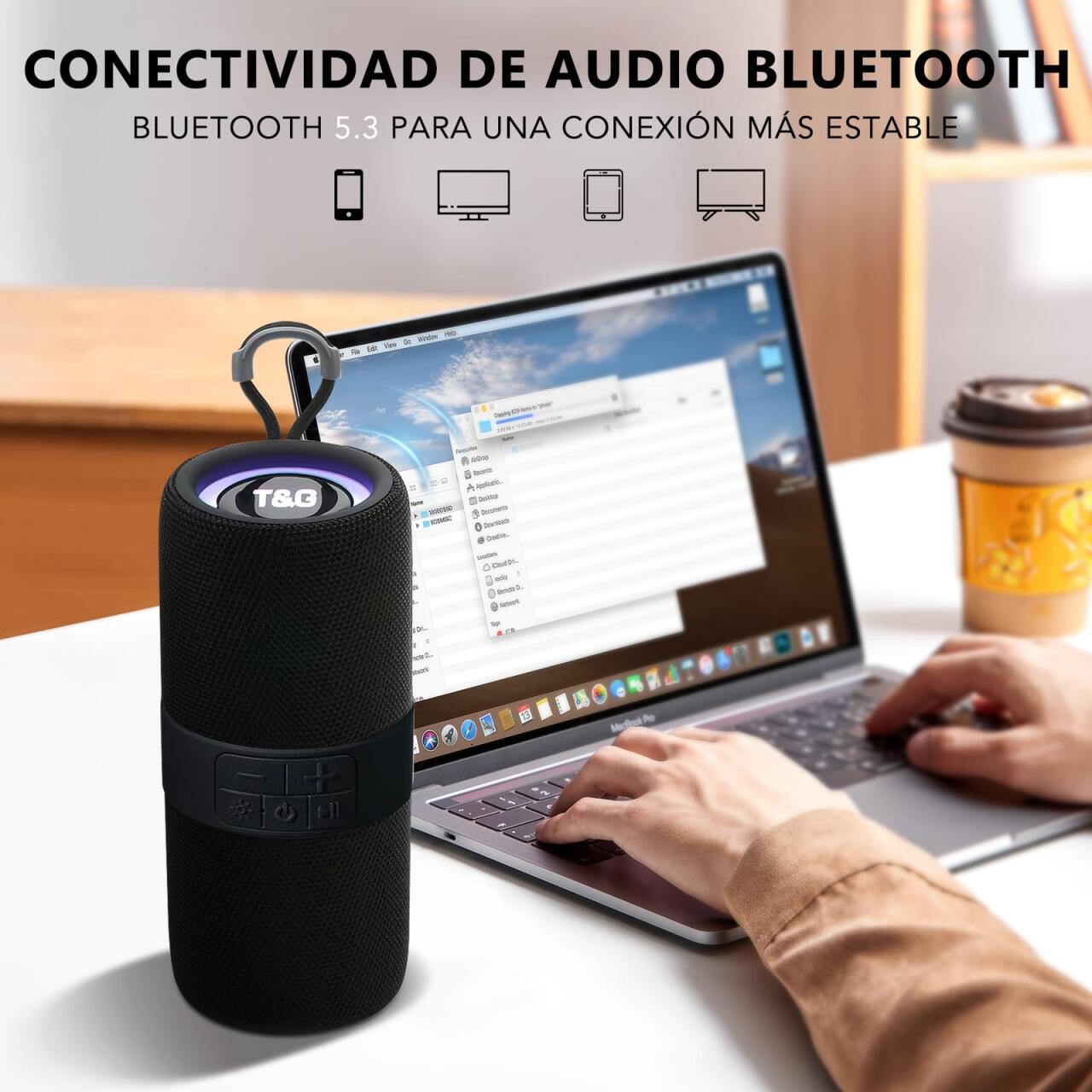 Altavoz Bluetooth TG671 con Luces RGB