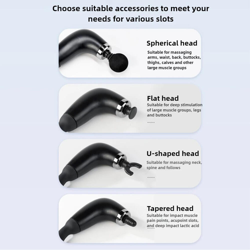 Mini Pistola de Masaje – 4 Cabezas, Botón, Relaja y Activa