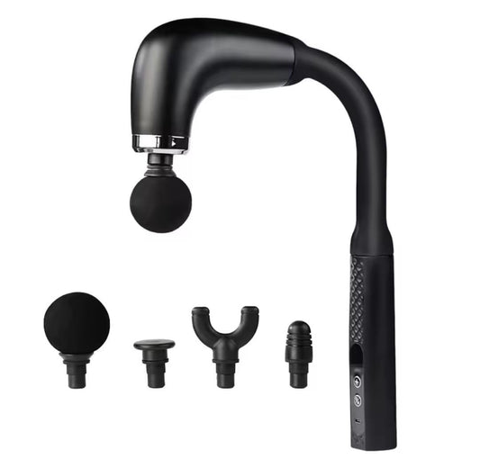 Mini Pistola de Masaje – 4 Cabezas, Botón, Relaja y Activa