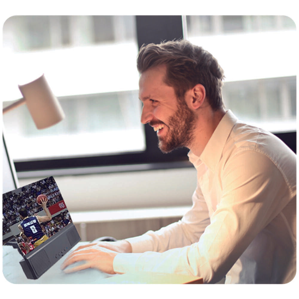 Amplificador de Pantalla para Móviles con Altavoz – Visual amplia + sonido envolvente