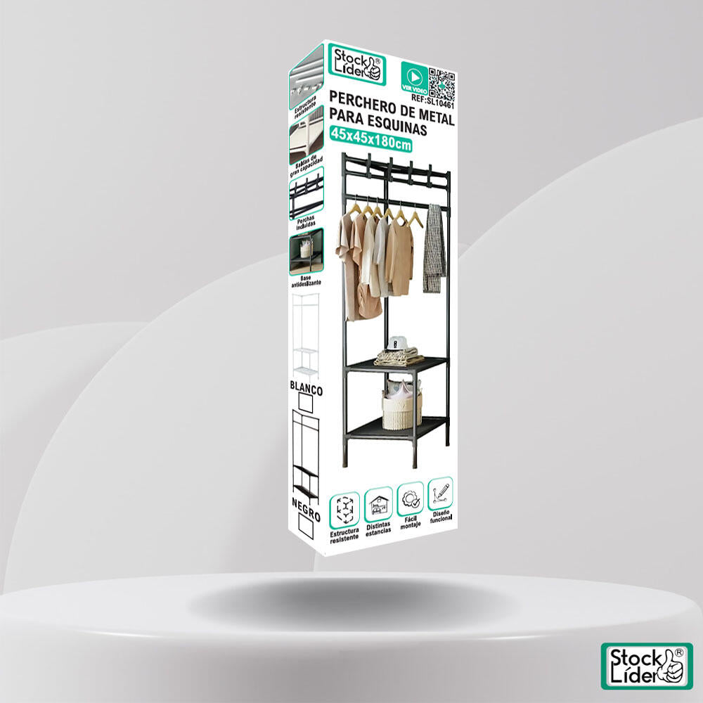 Perchero de Metal Esquinero – Orden en cada rincón