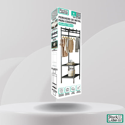 Perchero de Metal Esquinero – Orden en cada rincón