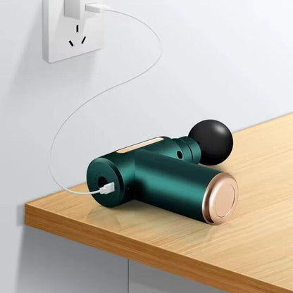 Mini Pistola de Masaje, 4 Cabezas, Botón, Relaja y Activa